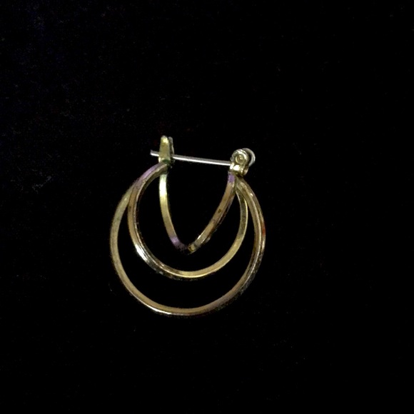 Vintage Gold Triple Loop Earrings - Picture 4 of 4